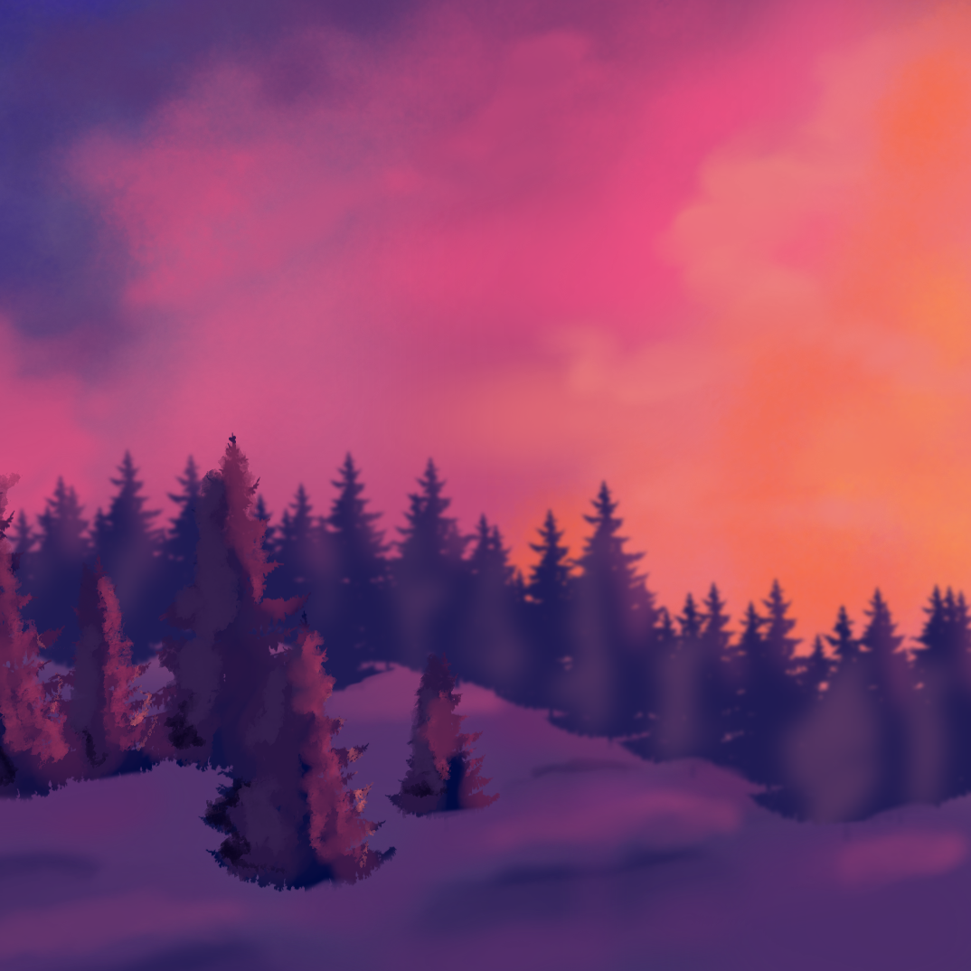 Snowy Sunset